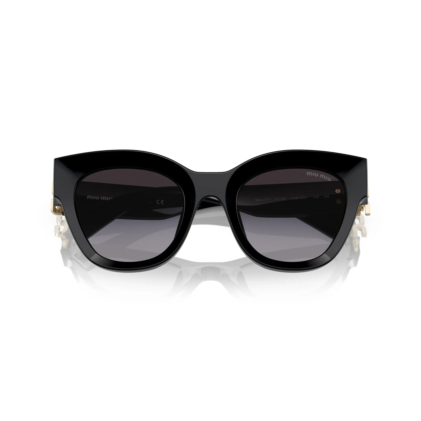 Occhiali da sole Miu Miu MU 01YS 1AB5D1 Nero Grigio sfumato