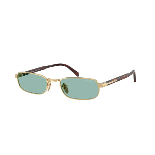 Lunettes de soleil rectangulaires Prada PR B54S 5AK40K Or Vert Pétrole