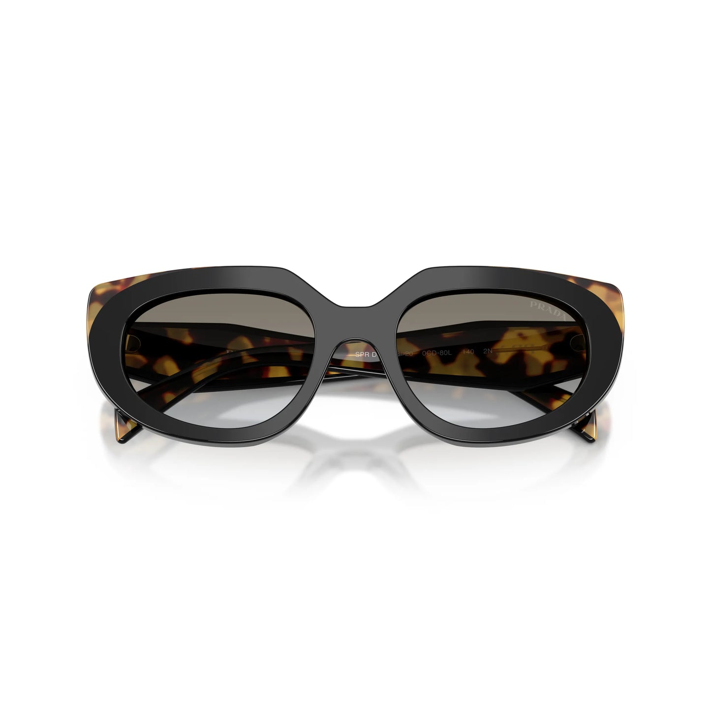 Occhiali da sole Prada PR D02S 0CD80L Nero Tartarugato Medio Grey Gradient ovali