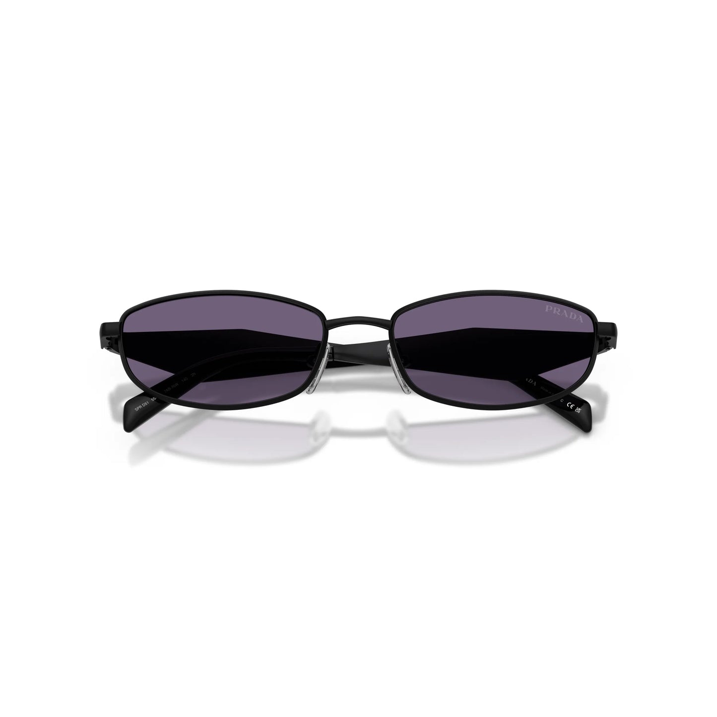 Occhiali da sole Prada PR D51S 7AB70W Nero Satinato Mora ovali