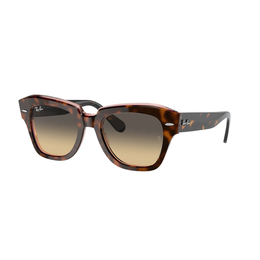 Occhiale da sole Ray-Ban State street RB2186 1324BG Havana su rosa trasparente