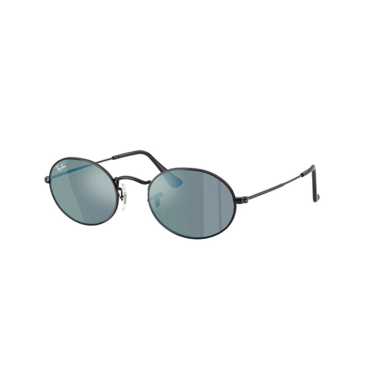 Lunettes de soleil ovales Ray-Ban Oval RB3547N Black Blue