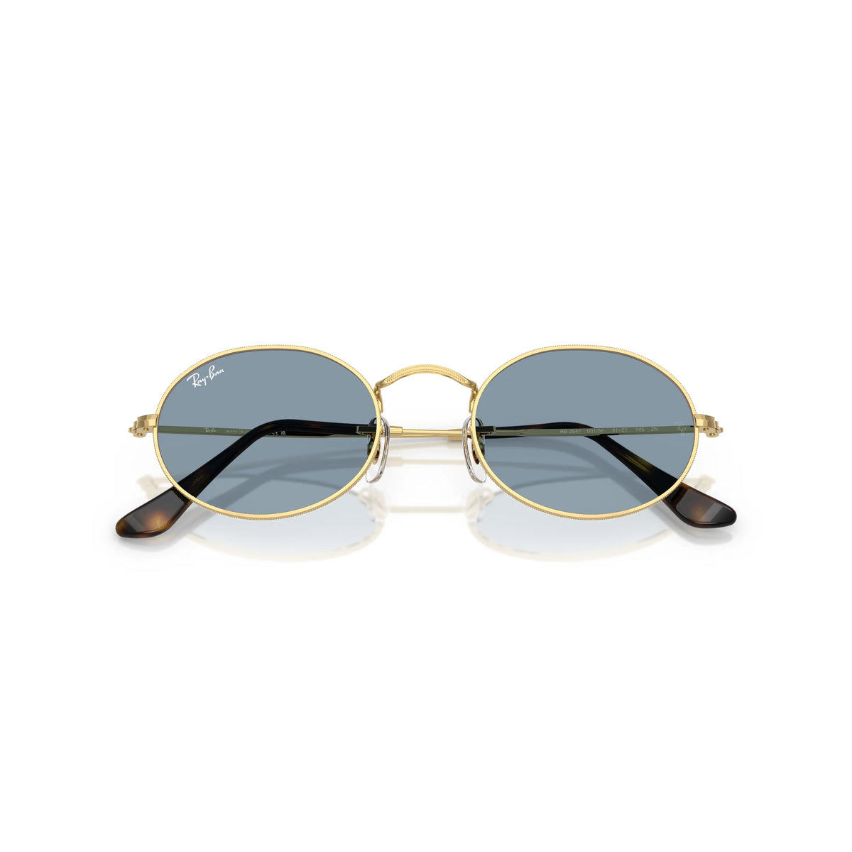 Occhiale da sole Ray-Ban Oval RB3547 001/56 Oro/Blu