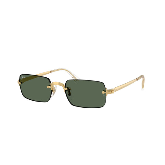 Lunettes de soleil Ray-Ban RB3928 001/71 Gold Vert Foncé rectangulaires
