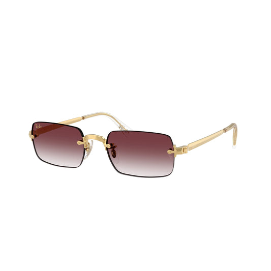Lunettes de soleil rectangulaires Ray-Ban RB3928 001/8H Gold Purple Gradient
