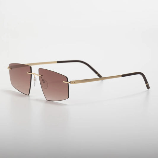 Occhiale da sole Silhouette Escondido 8747 75 7620 Gold / Darkbrown - lato - Shop Ottica Mineo