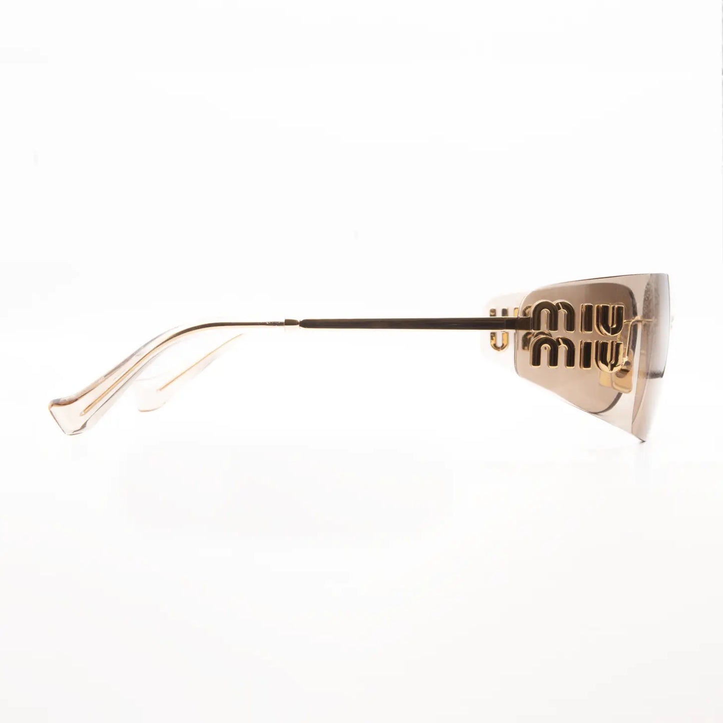 Occhiale da sole Miu Miu MU A51S 5AK20P Oro/Bronze mirrow gradient - dettaglio - Shop Ottica Mineo