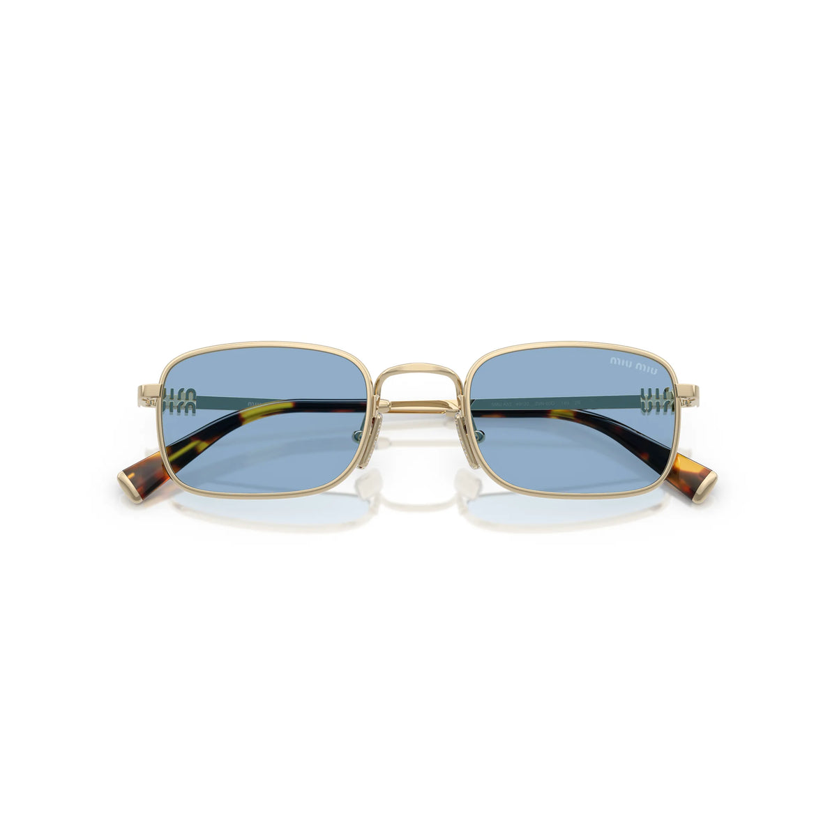 Lunettes de soleil Miu Miu SMU A53 ZVN60O Doré/Bleu clair