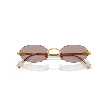 Lunettes de soleil Miu Miu MU A54S 5AK20I Or/Violet clair-Marron