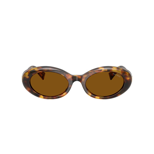 Lunettes de soleil ovales Miu Miu MU B09S 14L20V havane