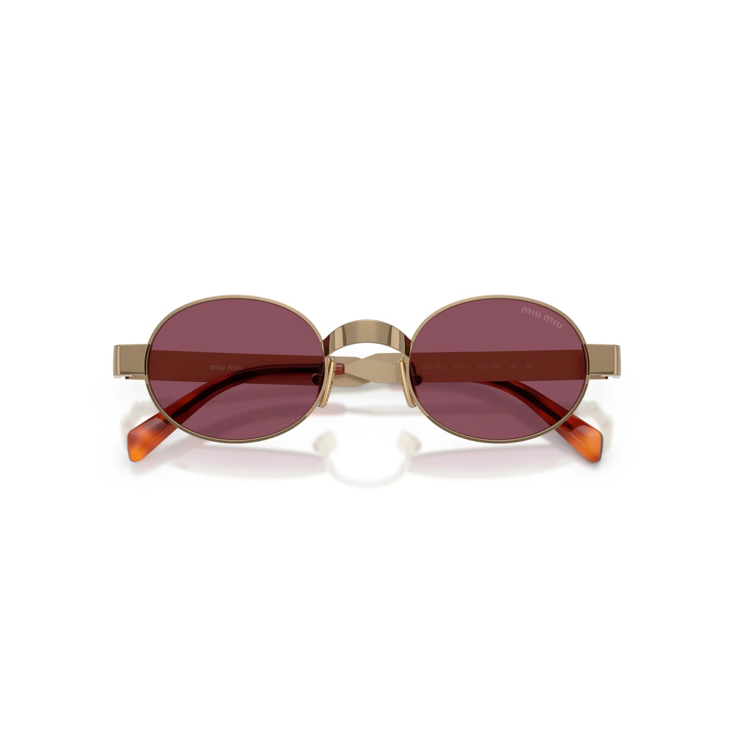 Occhiali da sole Miu Miu MU B51S 7OE30Y Ottone Violet rotondi