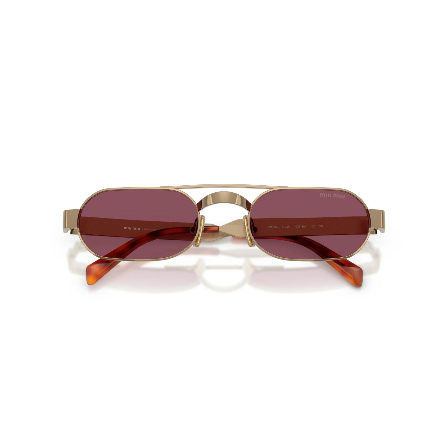 Occhiali da sole Miu Miu MU B52S 7OE30Y Ottone Violet ovali