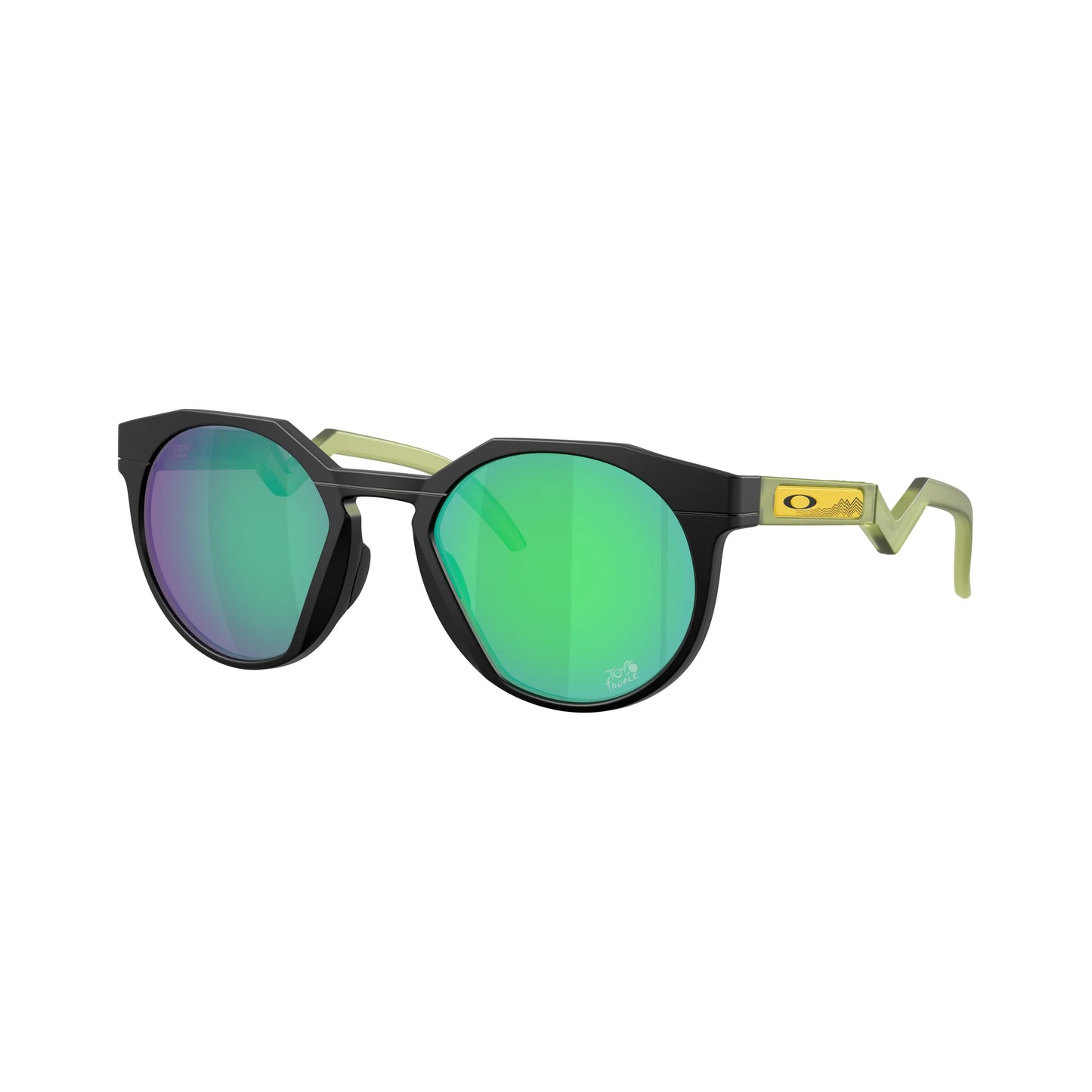 Occhiali da sole Oakley HSTN OO9242 924222 Nero Opaco Prizm Jade rotondi
