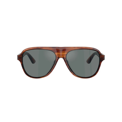 Lunettes de soleil Oliver Peoples OV5581SU 1721W5 Paul Newman Dark Amber Royal Blue aviateur