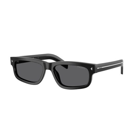 Lunettes de soleil rectangulaires Prada PR B11S 16K731 Black Grey