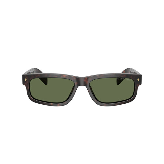 Lunettes de soleil Prada PR B11S 17N20G Root Havana Vert Polarisé rectangulaires