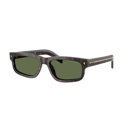 Lunettes de soleil Prada PR B11S 17N20G Root Havana Vert Polarisé rectangulaires