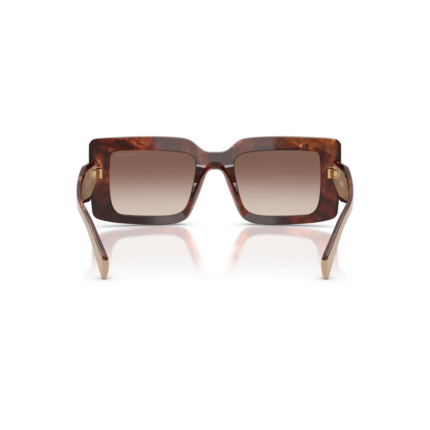 Occhiali da sole Prada PR D01S 00K10S Caramello Tartarugato Brown Gradient rettangolari