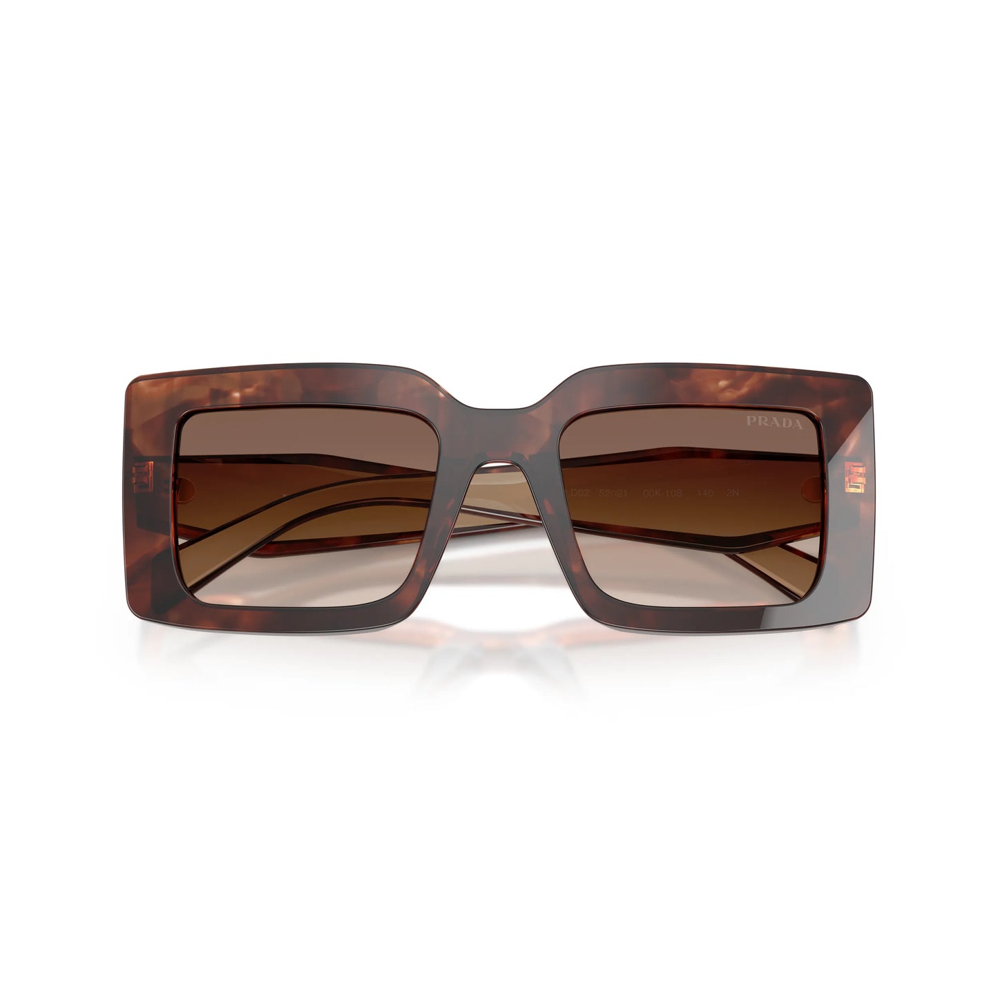 Occhiali da sole Prada PR D01S 00K10S Caramello Tartarugato Brown Gradient rettangolari