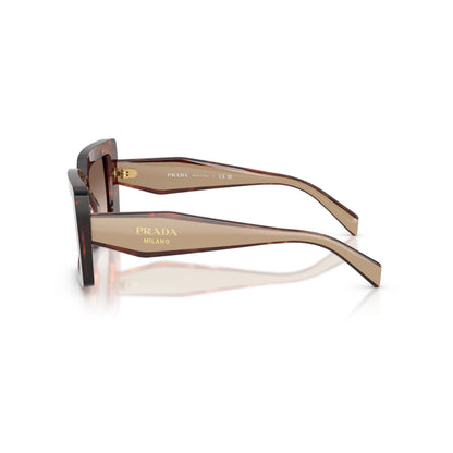 Occhiali da sole Prada PR D01S 00K10S Caramello Tartarugato Brown Gradient rettangolari
