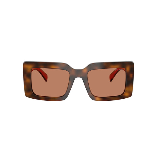 Lunettes de soleil Prada PR D01S 01K90Q Juniper Tortoise Cotto Brown rectangulaires