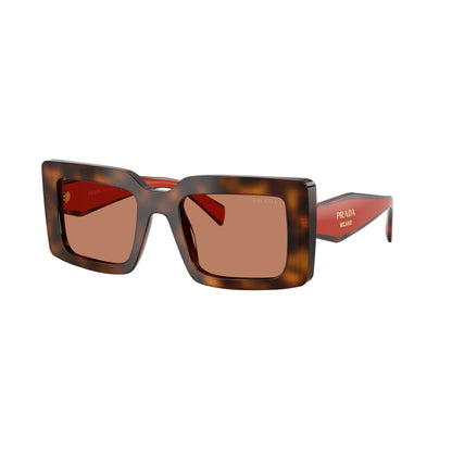 Lunettes de soleil Prada PR D01S 01K90Q Juniper Tortoise Cotto Brown rectangulaires