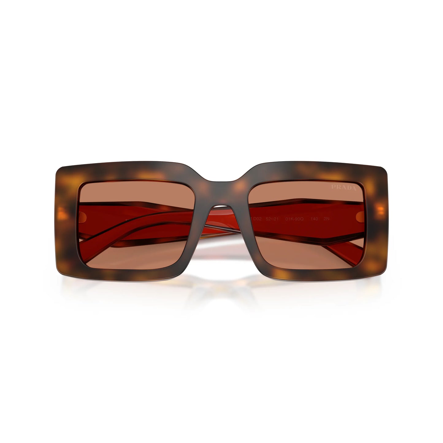 Lunettes de soleil Prada PR D01S 01K90Q Juniper Tortoise Cotto Brown rectangulaires
