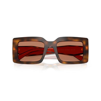Lunettes de soleil Prada PR D01S 01K90Q Juniper Tortoise Cotto Brown rectangulaires