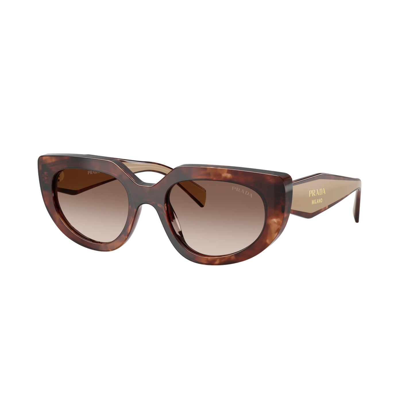 Occhiali da sole Prada PR D02S 00K10S Caramello Tartarugato Brown Gradient ovali