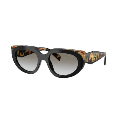 Occhiali da sole Prada PR D02S 0CD80L Nero Tartarugato Medio Grey Gradient ovali