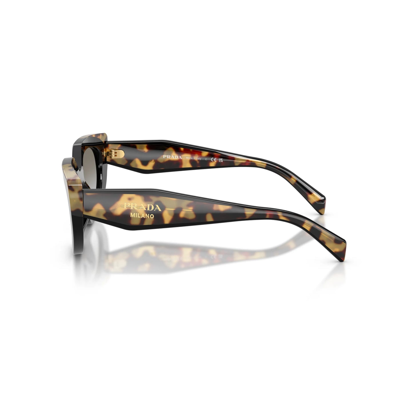 Occhiali da sole Prada PR D02S 0CD80L Nero Tartarugato Medio Grey Gradient ovali