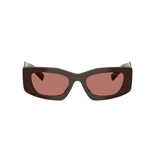 Lunettes de soleil Prada PR D03SD 27I80W havane bordeaux rectangulaires