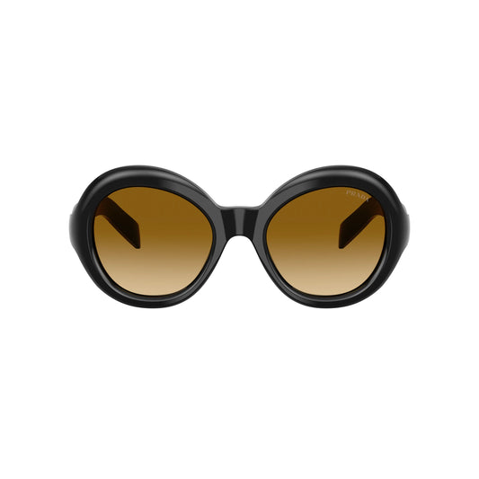 Lunettes de soleil Prada PR D08SU 16K10X rondes noir jaune marron dégradé