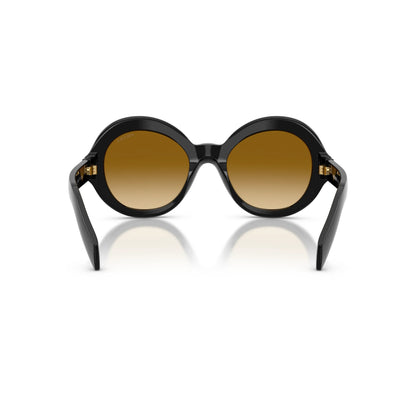 Occhiali da sole Prada PR D08SU 16K10X Black Yellow Brown Gradient rotondi