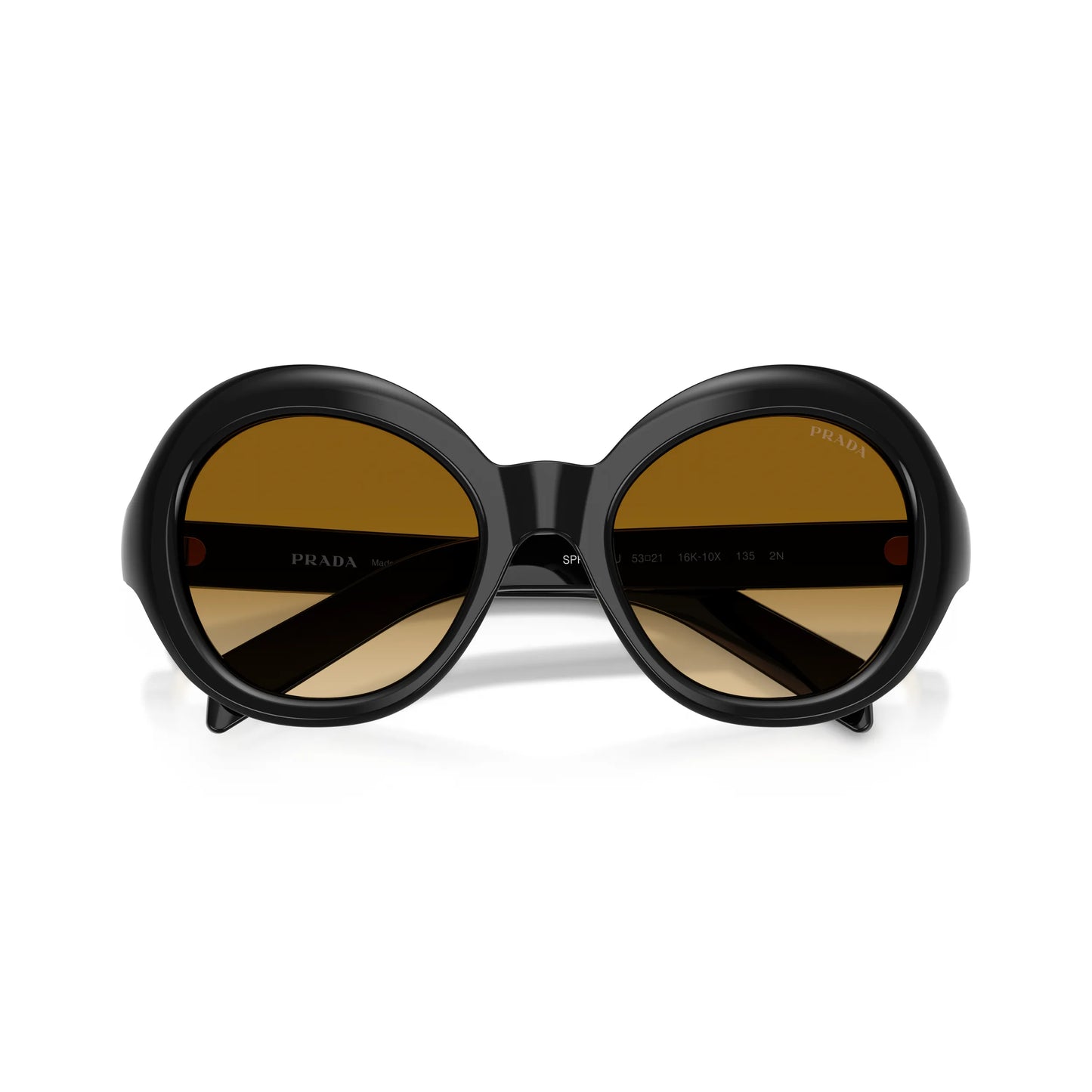 Occhiali da sole Prada PR D08SU 16K10X Black Yellow Brown Gradient rotondi