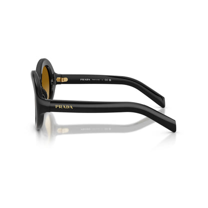 Occhiali da sole Prada PR D08SU 16K10X Black Yellow Brown Gradient rotondi