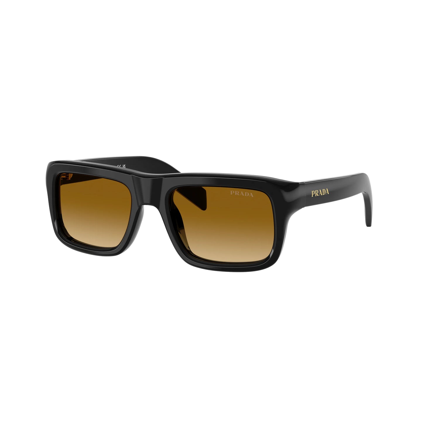Occhiali da sole Prada PR D11S 16K10X Black Yellow Brown Gradient rettangolari