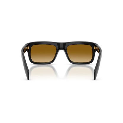 Occhiali da sole Prada PR D11S 16K10X Black Yellow Brown Gradient rettangolari