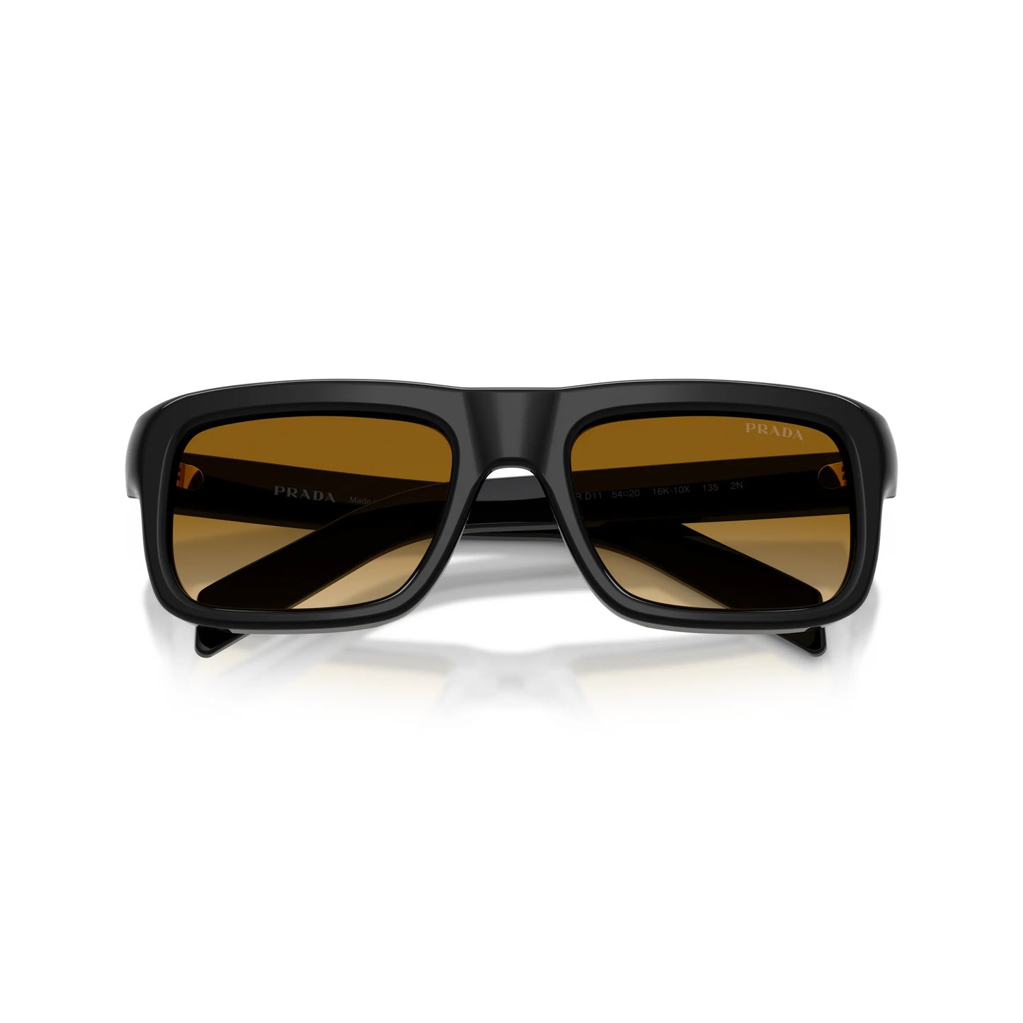 Occhiali da sole Prada PR D11S 16K10X Black Yellow Brown Gradient rettangolari