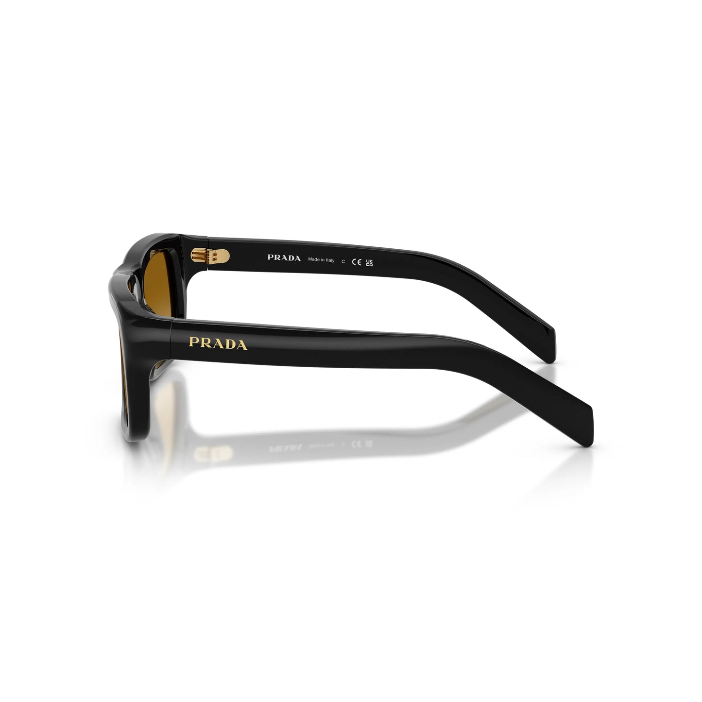 Occhiali da sole Prada PR D11S 16K10X Black Yellow Brown Gradient rettangolari