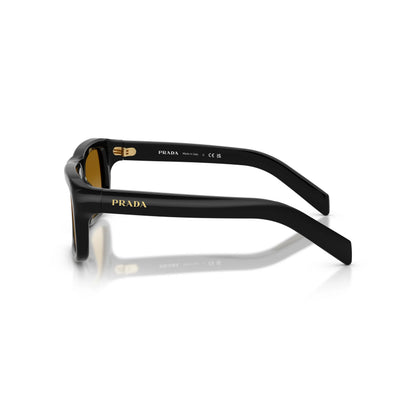 Occhiali da sole Prada PR D11S 16K10X Black Yellow Brown Gradient rettangolari