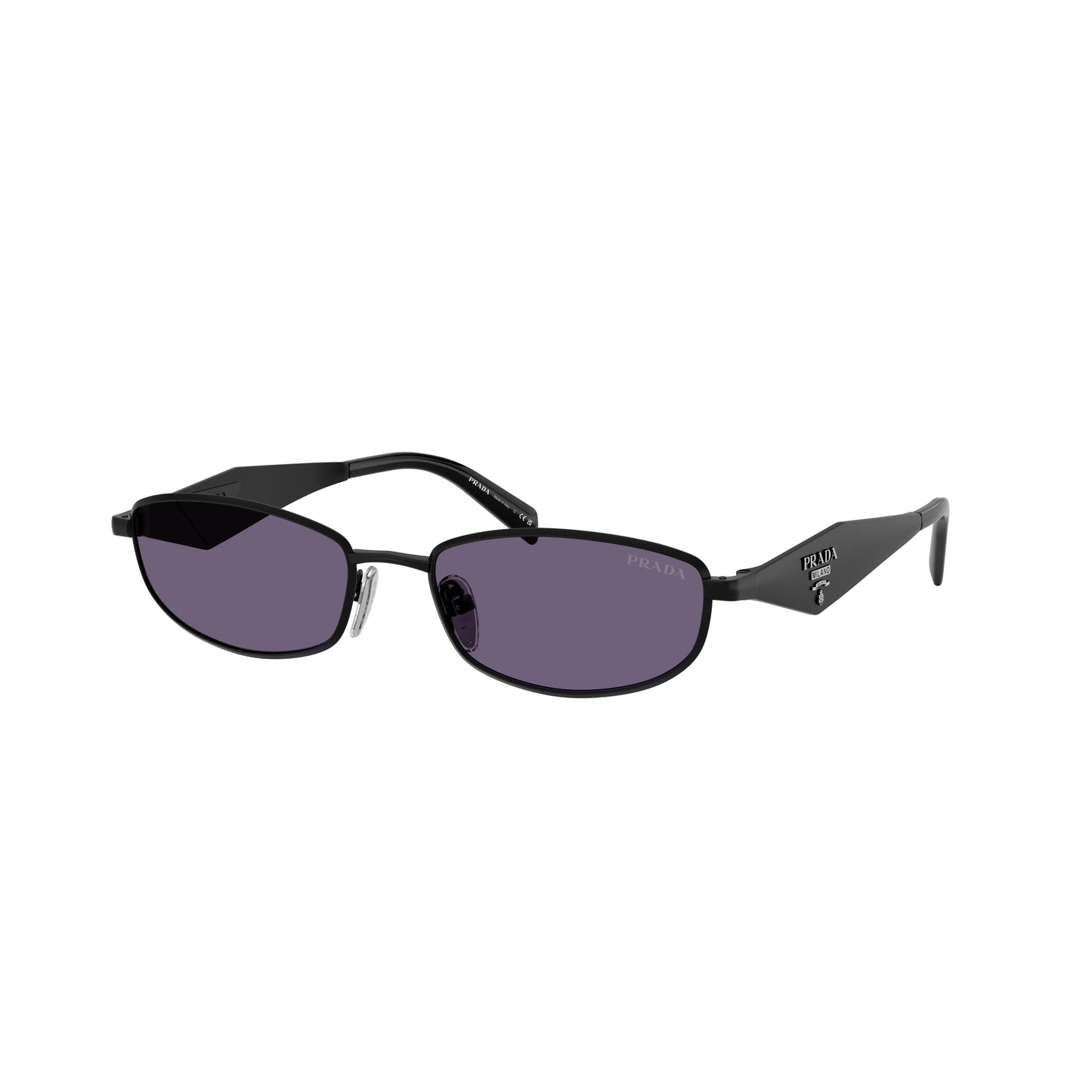Occhiali da sole Prada PR D51S 7AB70W Nero Satinato Mora ovali