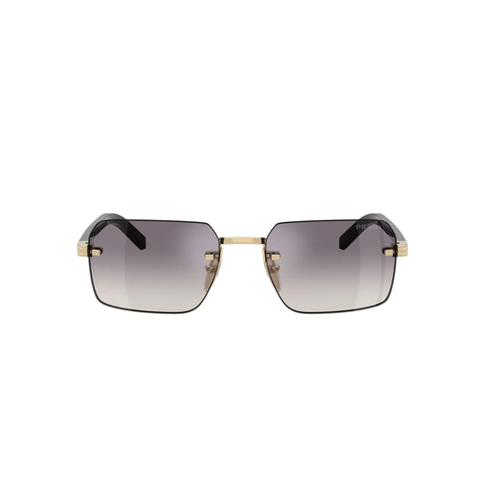 Lunettes de soleil Prada PR D55S ZVN60W Or Pâle Bleu Argent Miroité rectangulaires
