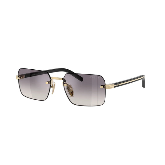 Lunettes de soleil Prada PR D55S ZVN60W Or Pâle Bleu Argent Miroité rectangulaires