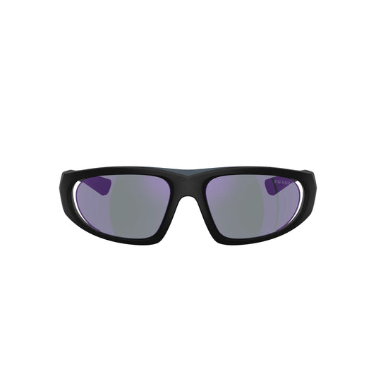 Lunettes de soleil enveloppantes Prada Linea Rossa PS B03S 1BO10J noir mat
