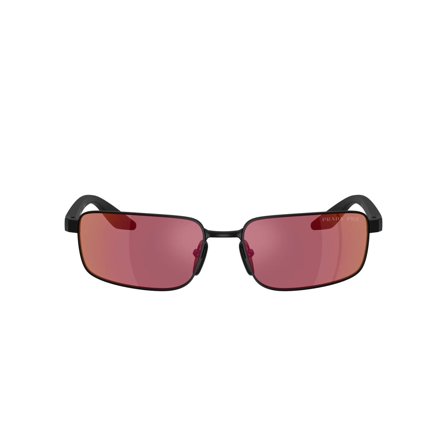 Lunettes de soleil Prada Linea Rossa PS B54S 1BO07A Noir Mat Rouge Polarisé rectangulaires