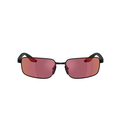 Lunettes de soleil Prada Linea Rossa PS B54S 1BO07A Noir Mat Rouge Polarisé rectangulaires