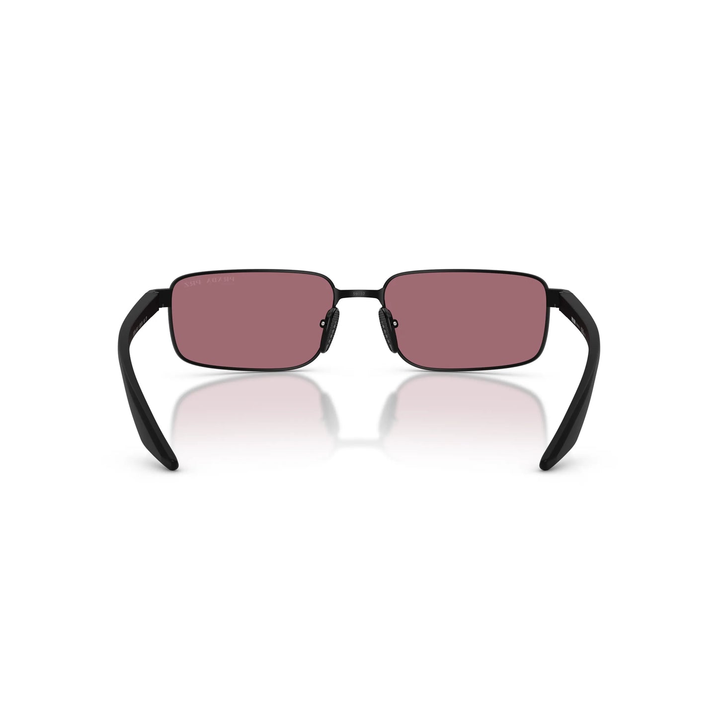 Lunettes de soleil Prada Linea Rossa PS B54S 1BO07A Noir Mat Rouge Polarisé rectangulaires