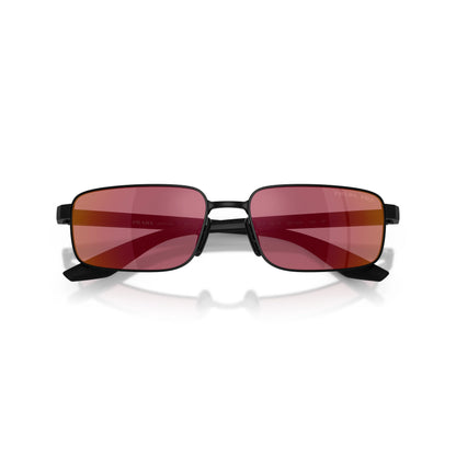 Lunettes de soleil Prada Linea Rossa PS B54S 1BO07A Noir Mat Rouge Polarisé rectangulaires