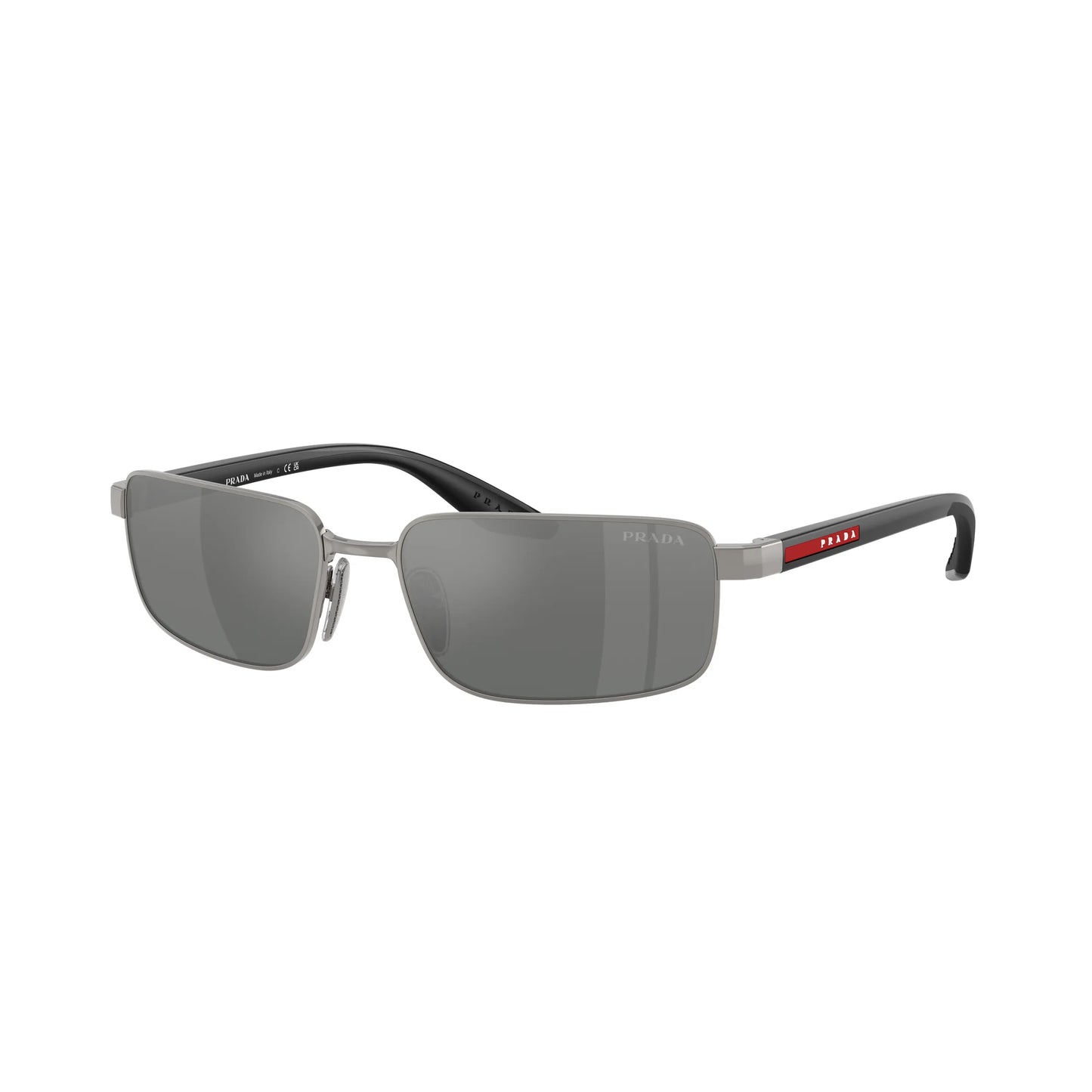 Occhiali da sole Prada Linea Rossa PS B54S 5AV41A Grigio Metallizzato rettangolari